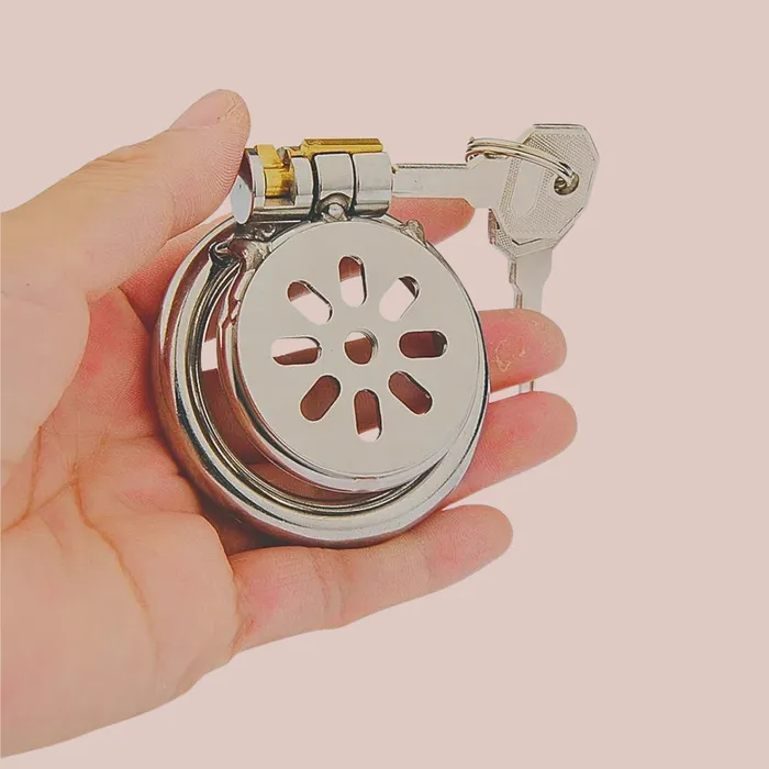Flat Gatling Flower Electro Chastity Cage And Butt Plug House of Chastity Male Sex Toys