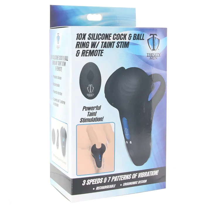Trinity Men Cock Ball Ring With Taint Stim XR Brands Male Sex Toys Trinity Men Cock Ball Ring With Taint Stim XR Brands Male Sex Toys