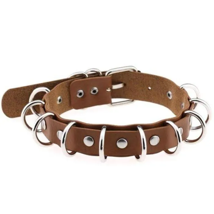Restraints Lovegasm Dual Leather Handmade BDSM Choker Collar Slave