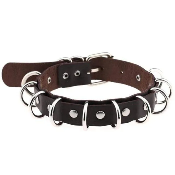 Restraints Lovegasm Dual Leather Handmade BDSM Choker Collar Slave
