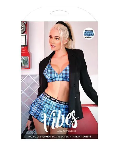 Fantasy Lingerie Vibrators Vibes No Fucks Given Box Pleat Skirt Monday Blue