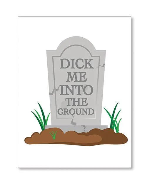 Kush Kards LLC Female Sex Toys Halloween Dick In Ground Greeting Card wSticker