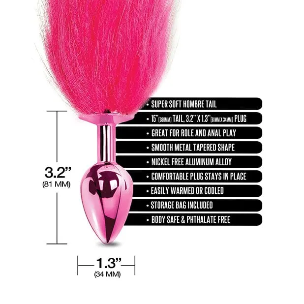 Nixie Male Sex Toys Nixie Metal Butt Plug with Faux Fur Tail Pink Metallic