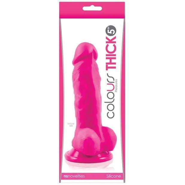 NS Novelties Female Sex Toys NS Novelties Colours Pleasures Thick Silicone Suction Cup Realistic Dildo with Balls