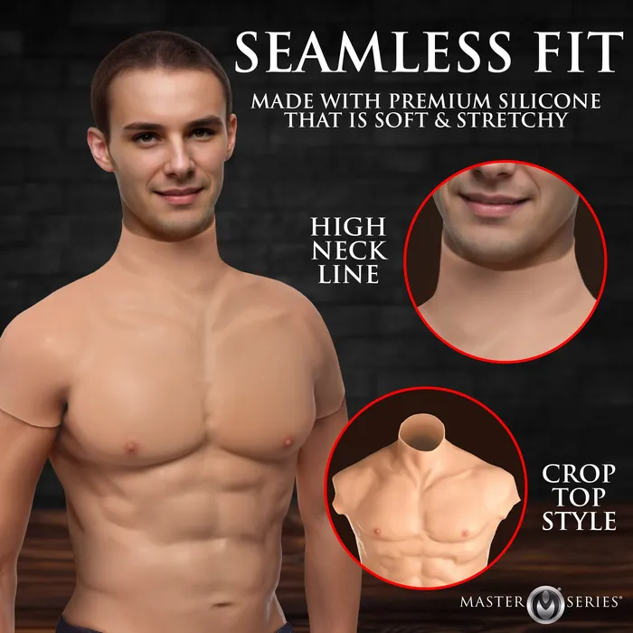 Master Series Male Sex Toys Ripped Silicone Male Chest Medium