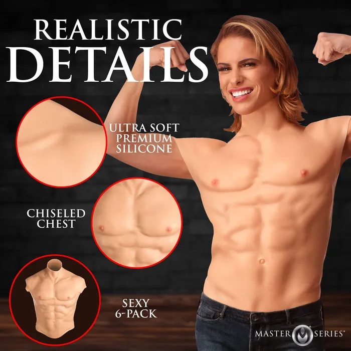 Master Series Male Sex Toys Ripped Silicone Male Chest Medium