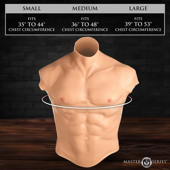 Master Series Male Sex Toys Ripped Silicone Male Chest Medium