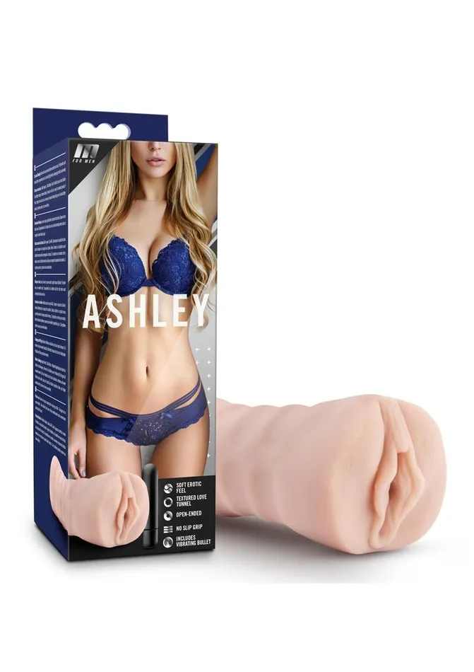 M for Men Male Sex Toys M For Men Ashley Vibrating Masturbator with Bullet Pussy