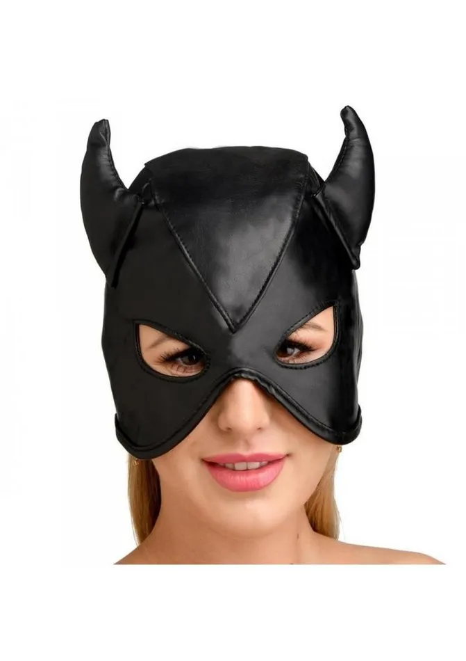 Master Series Dungeon Demon Bondage Hood with Horns Master Series Couples