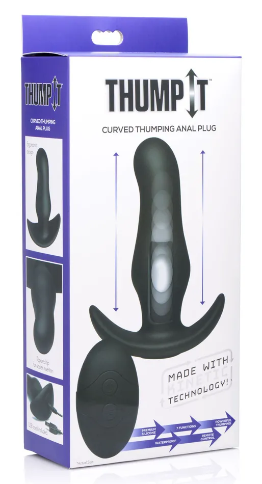 Anal XR Brands Thump It Thump It Curved Silicone Butt Plug Anal XR Brands Thump It Thump It Curved Silicone Butt Plug