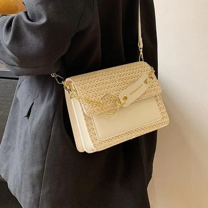 cj Male Sex Toys New Fashion Single Shoulder Crossbody Womens Braided Small Square Bag