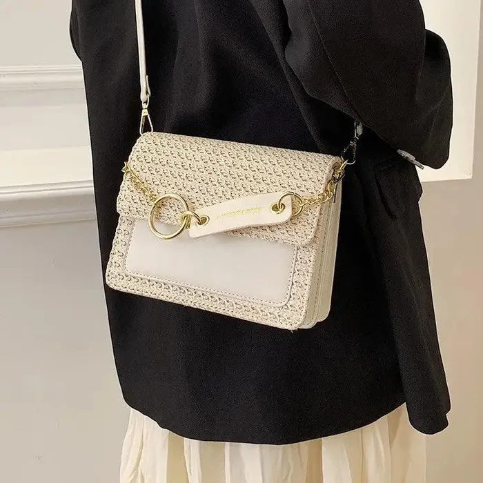 cj Male Sex Toys New Fashion Single Shoulder Crossbody Womens Braided Small Square Bag