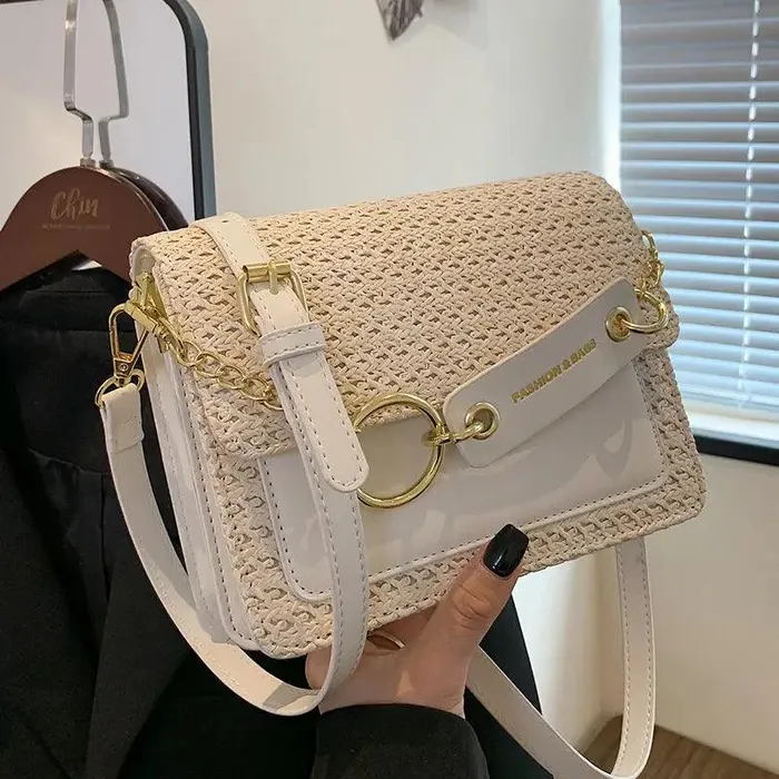 cj Male Sex Toys New Fashion Single Shoulder Crossbody Womens Braided Small Square Bag