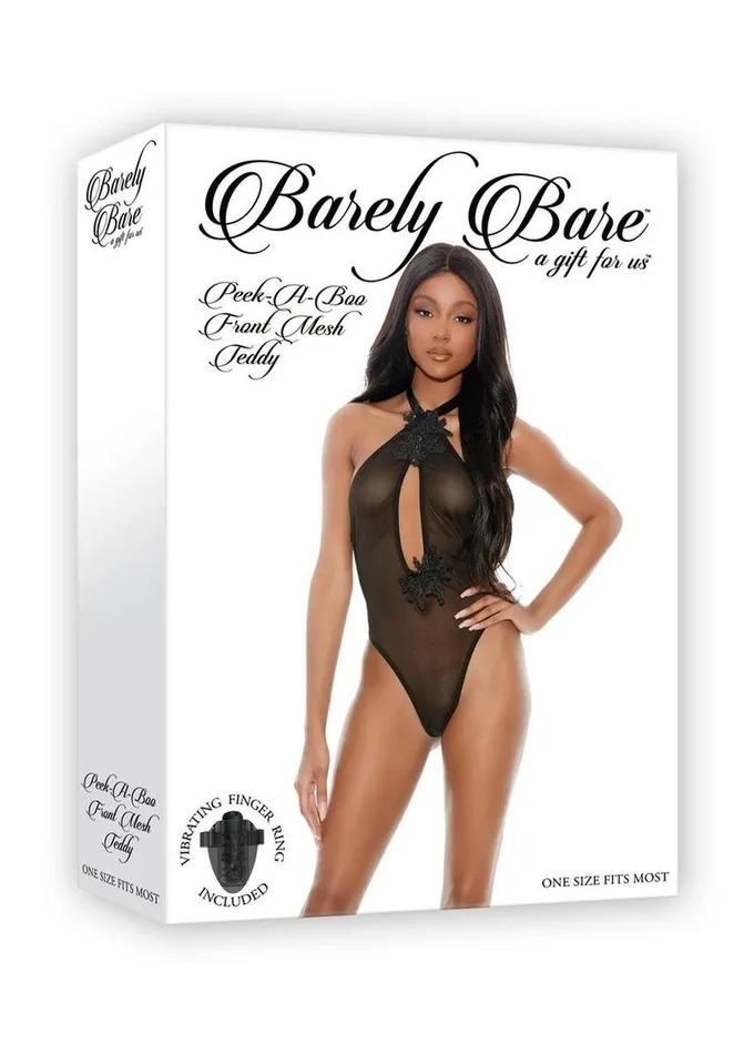 Vibrators Barely Bare PeekABoo Front Mesh Teddy Barely Bare