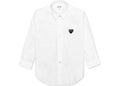 COMME DES GARÇONS PLAY BLACK EMBLEM BUTTON UP SHIRT WHITE