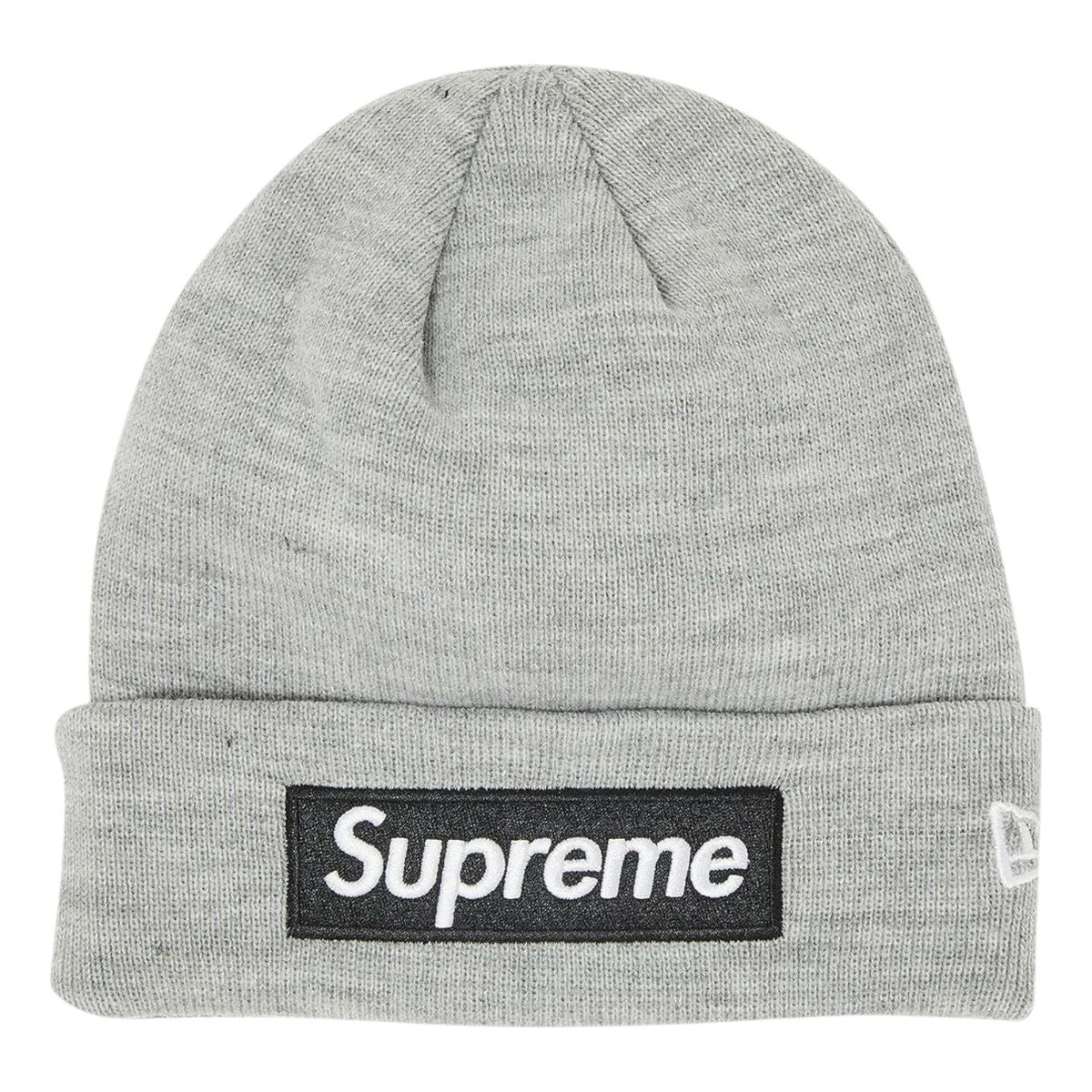 Supreme x New Era Box Logo Beanie 'Heather Grey' FW22BN10-HEATHER-GREY