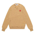 COMME des GARCONS PLAY FW25 Heart V Neck Pullover 'Camel' AZ-N082-051-3