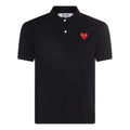 COMME des GARCONS PLAY SS25 Heart-Patch Polo Shirt 'Black' AX-T006-051-1