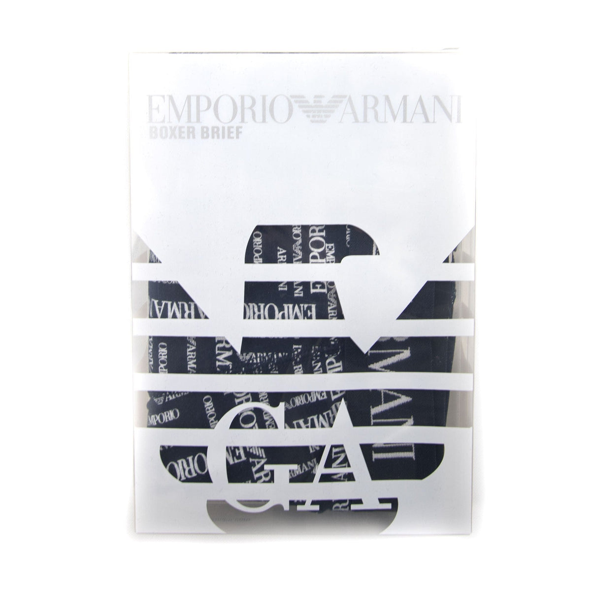 Emporio Armani All Over Logo Boxer Brief Blue