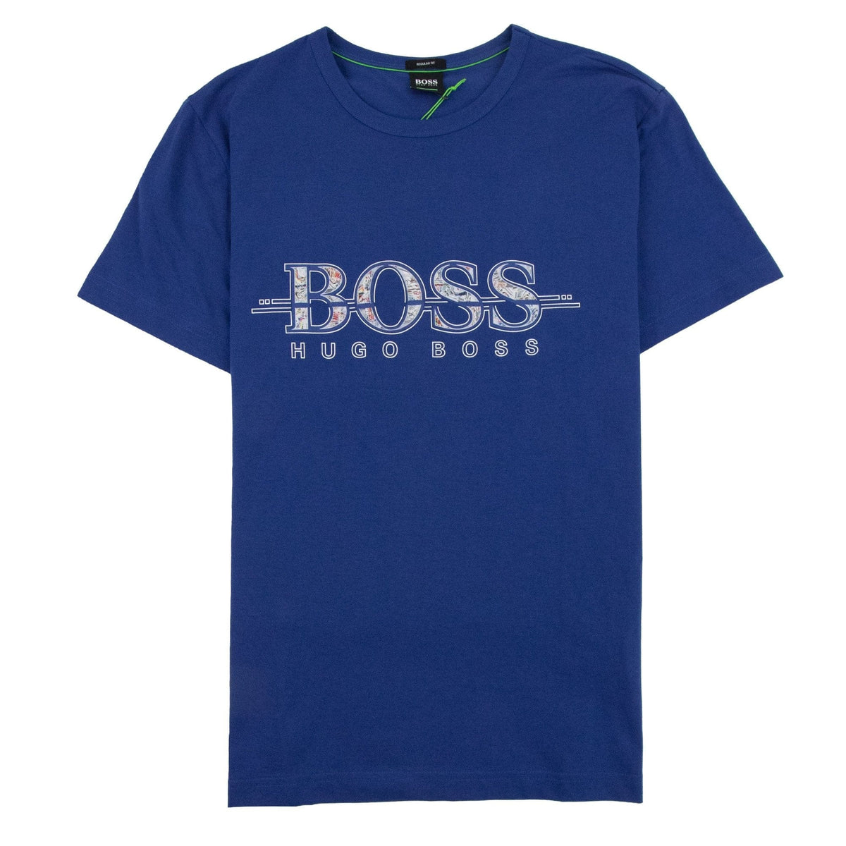 Hugo Boss Large Multi Colour Logo 7 T-shirt Blue