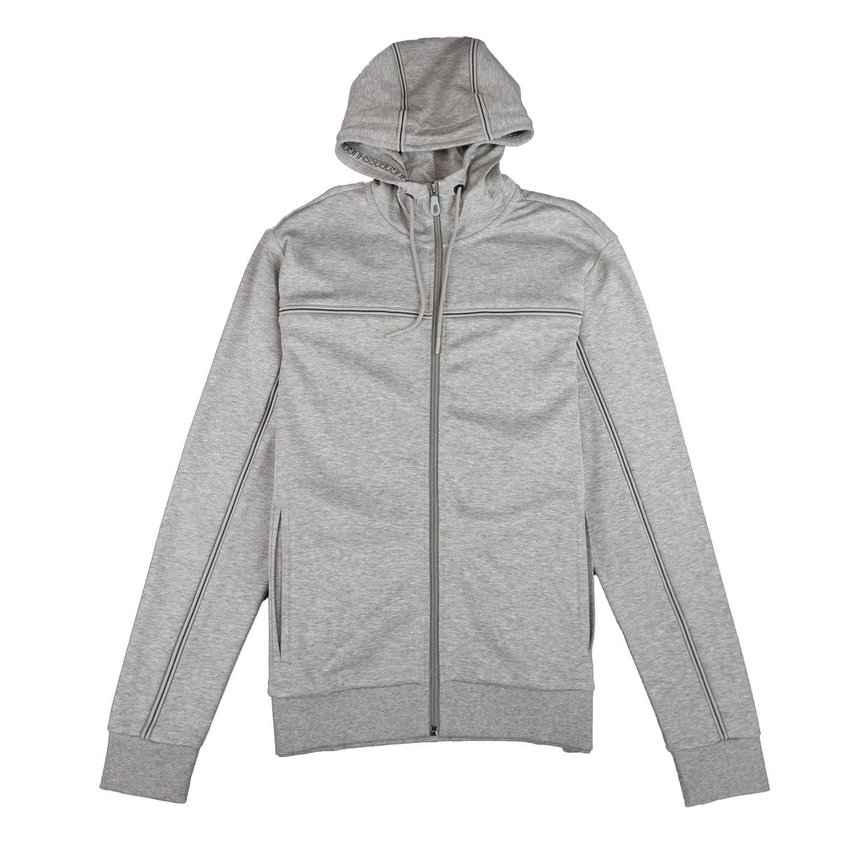 Hugo Boss Saggy Stripe Zip Up Hoody Grey