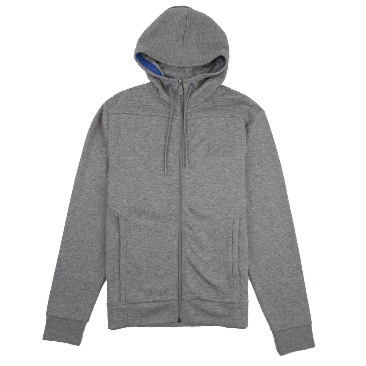 Hugo Boss Saggy Embossed Logo Hoodie Grey