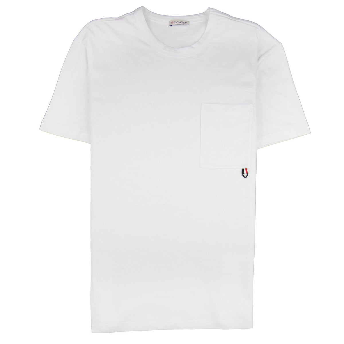 Moncler Logo Trimmed Pocket T-shirt White 001