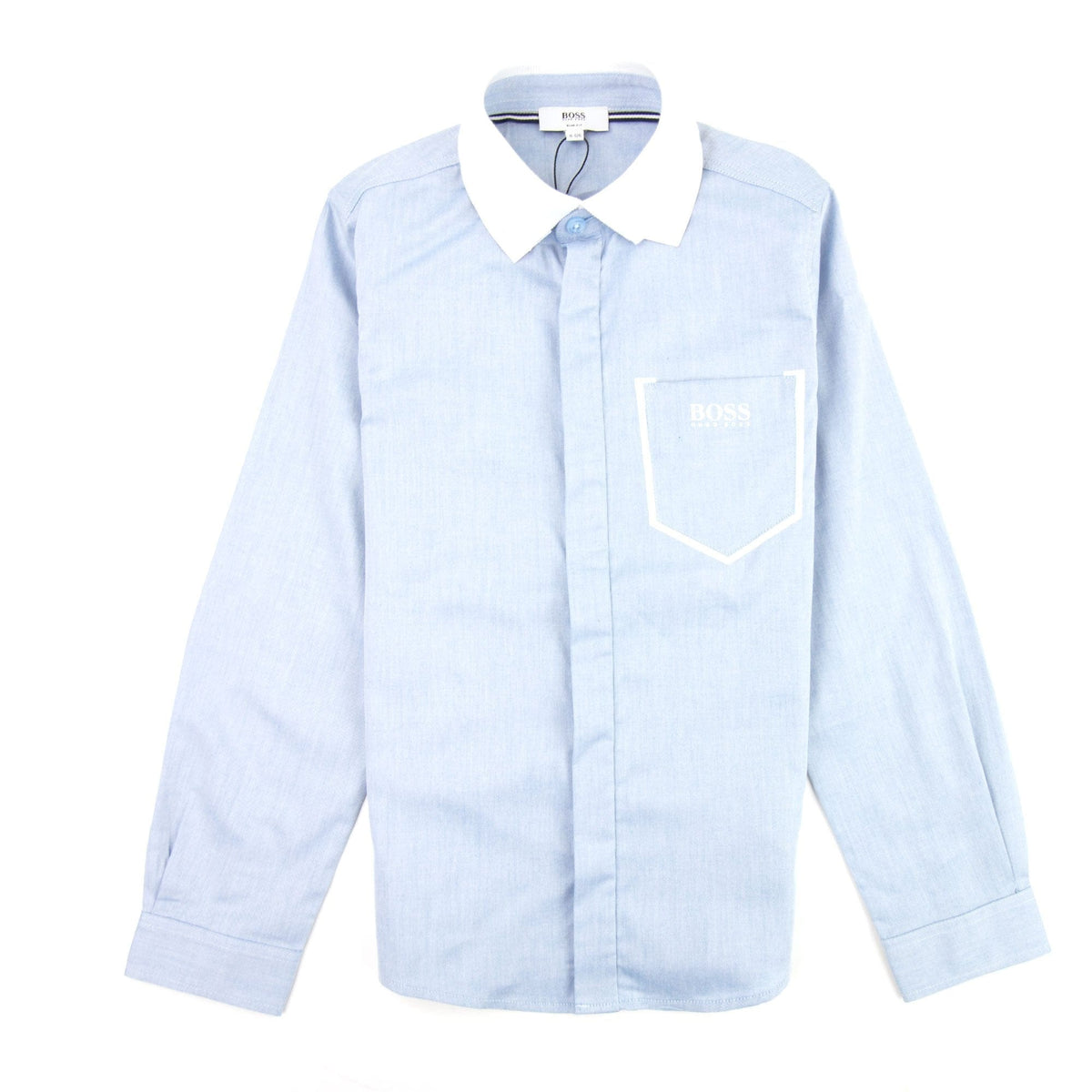 Hugo Boss Kids Long Sleeve Contrast Pocket Shirt Sky Blue