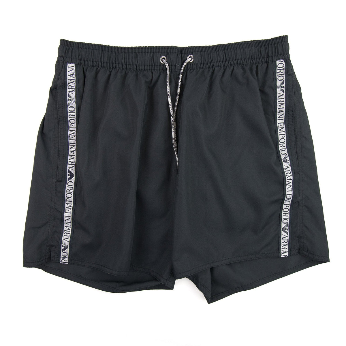 Emporio Armani Silver Side Logo Swim Shorts Black 00020
