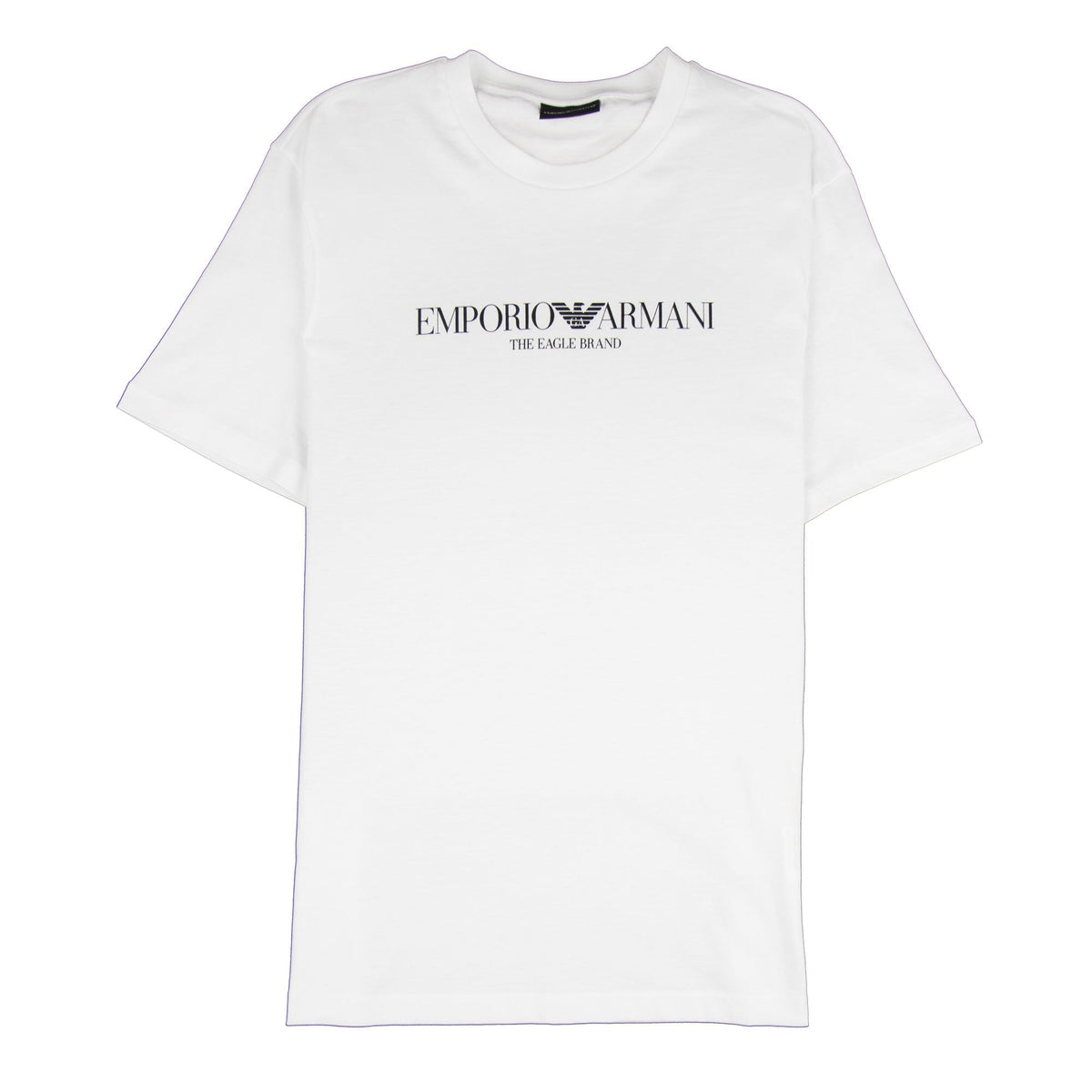 Emporio Armani The Eagle Brand Logo Printed T Shirt White 0100