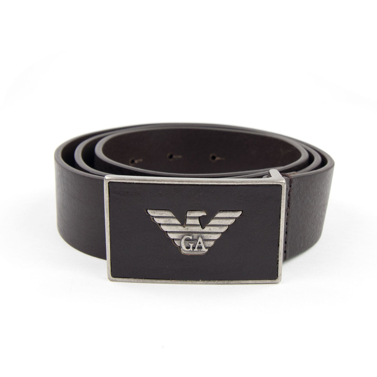 Emporio Armani Eagle Logo Cintura Belt Dark Tan