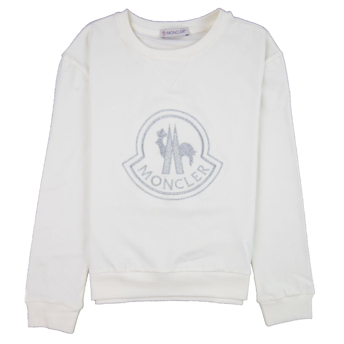 Moncler Junior Maglia Metallic Logo L/s T-shirt White 034