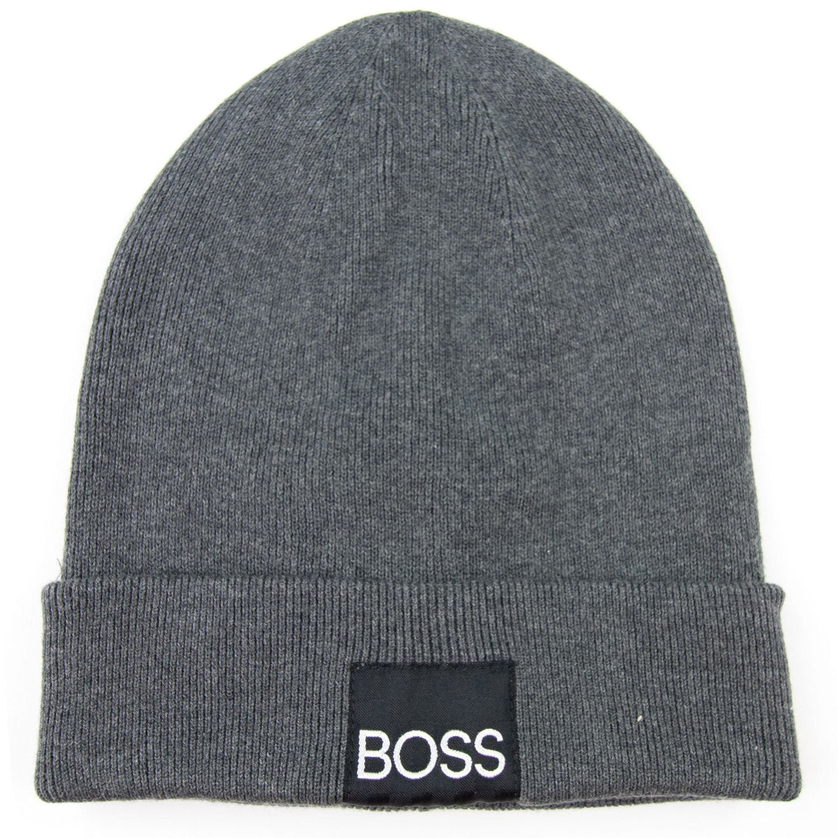Hugo Boss Kids Square Logo Beanie Hat Grey