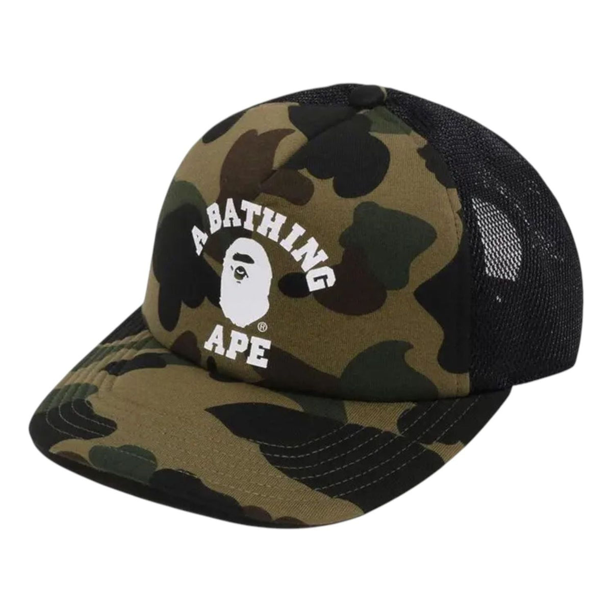 A Bathing Ape 1st Camo College Mesh Cap 'Green' 1L80-180-001-GREEN