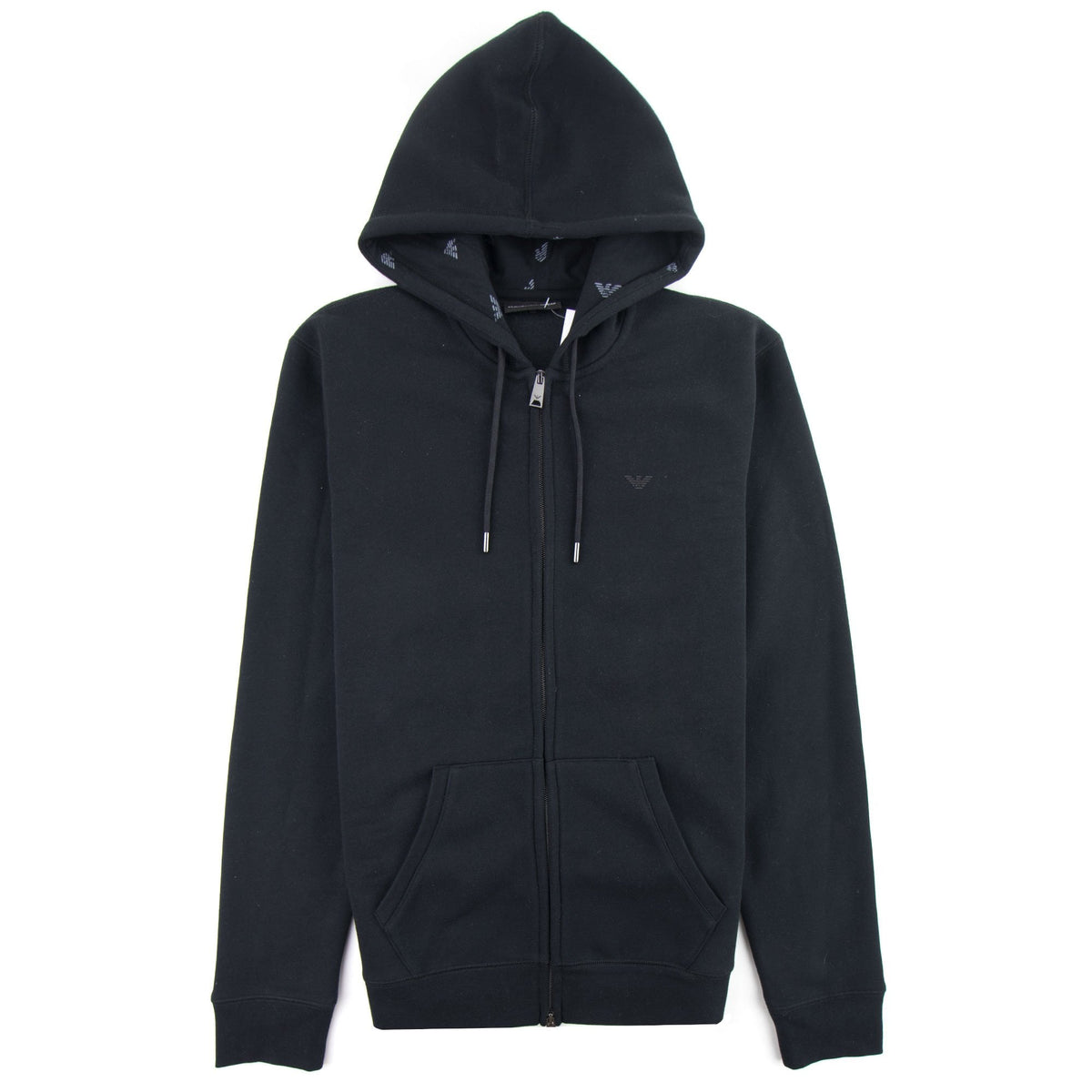 Emporio Armani Small Logo Zip Up Hoodie Nero 0999