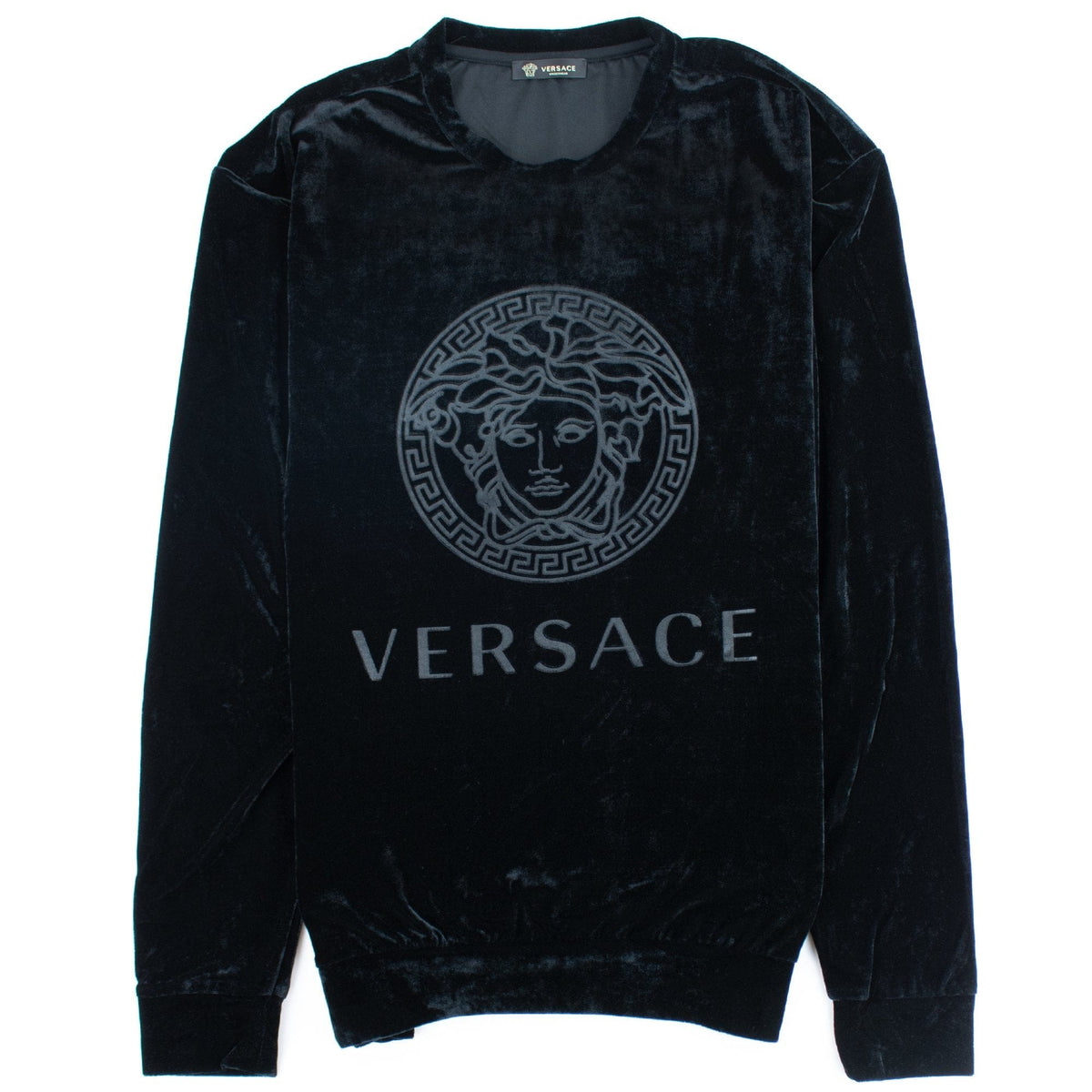 Versace Velour Medusa Crewneck Black