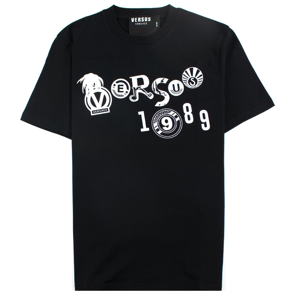 Versace Versus Slim Fit Print T-shirt Black