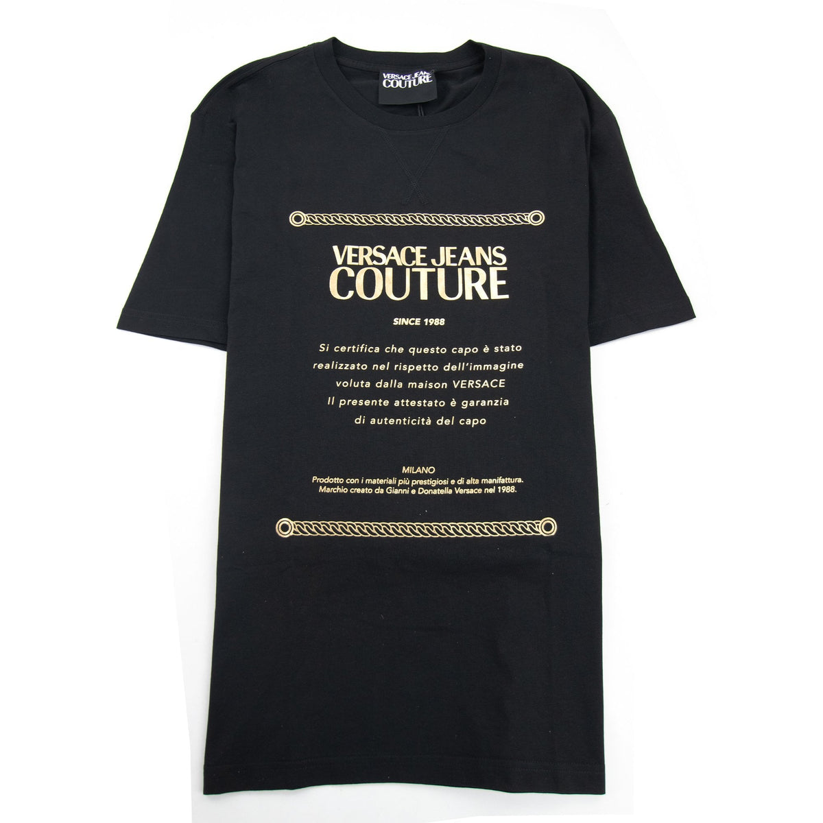 Versace Jeans Couture Certifica Since 1988 Tshirt Black