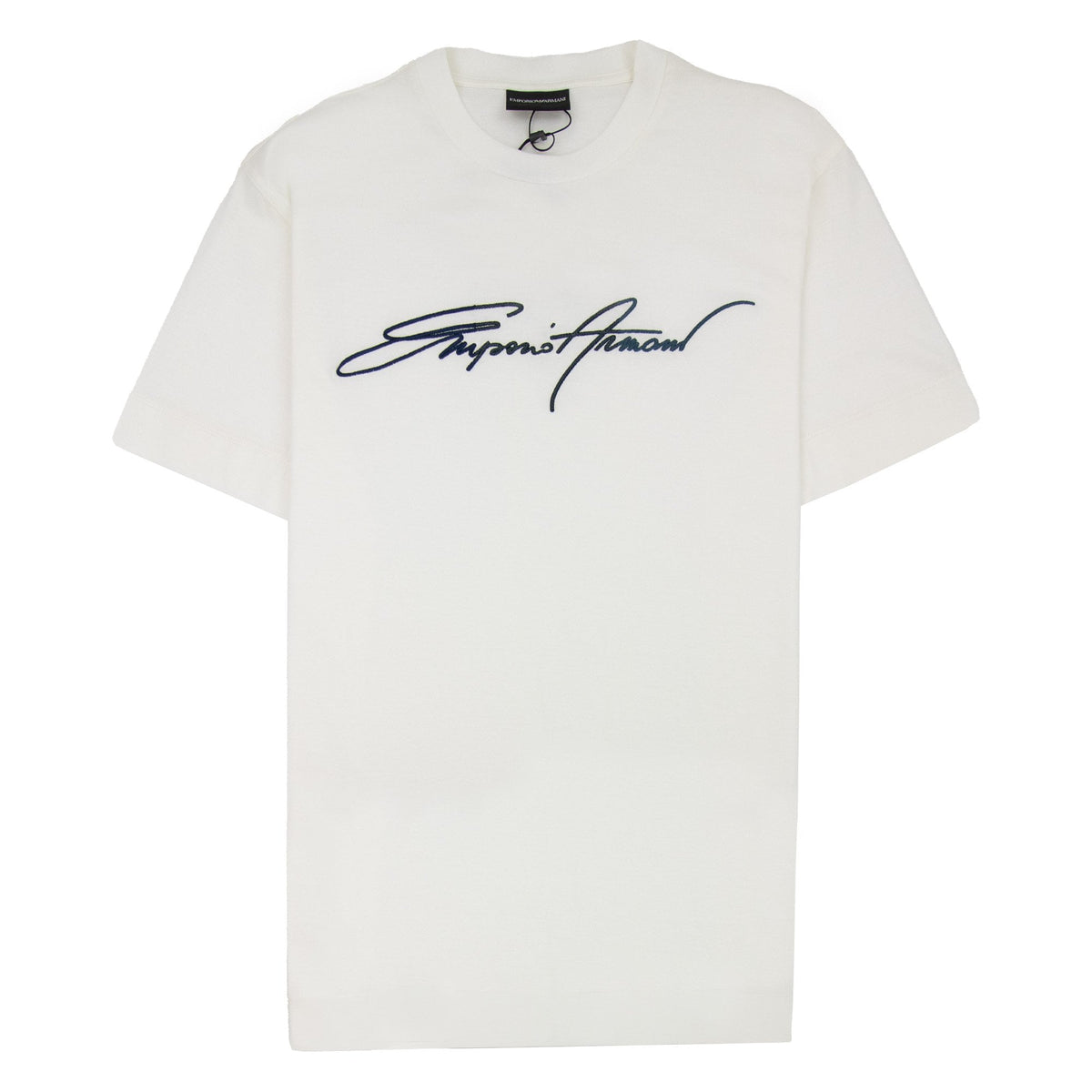 Emporio Armani Signature Logo T Shirt Bianco 0101