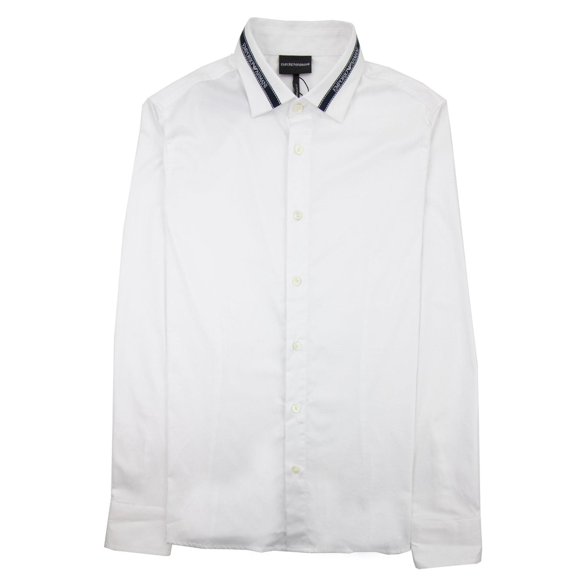 Emporio Armani Tape Logo Regular Fit Shirt Bianco 0100