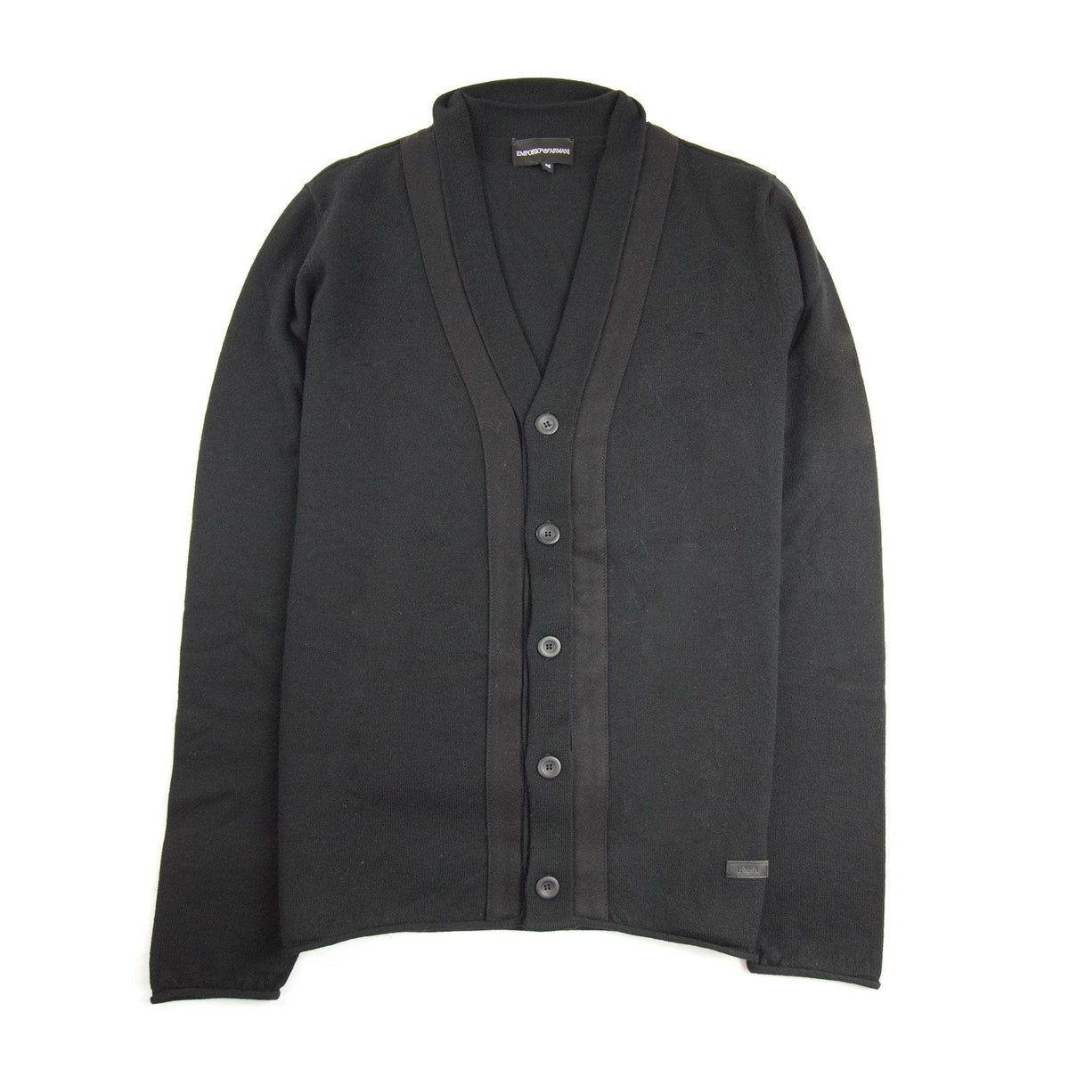 Emporio Armani Rubber Logo Cardigan Black