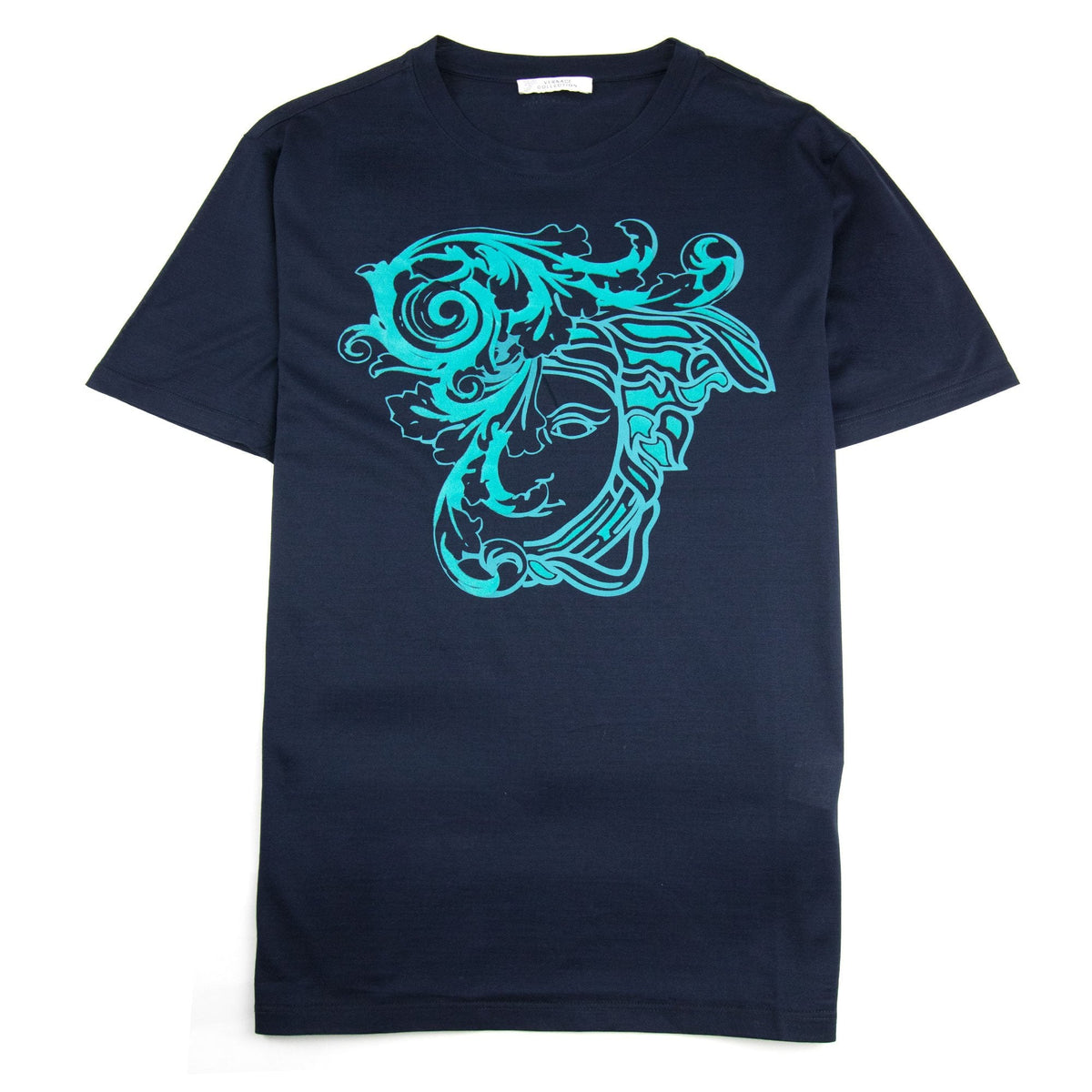 Versace Collection Suede Medusa Head T-shirt Navy
