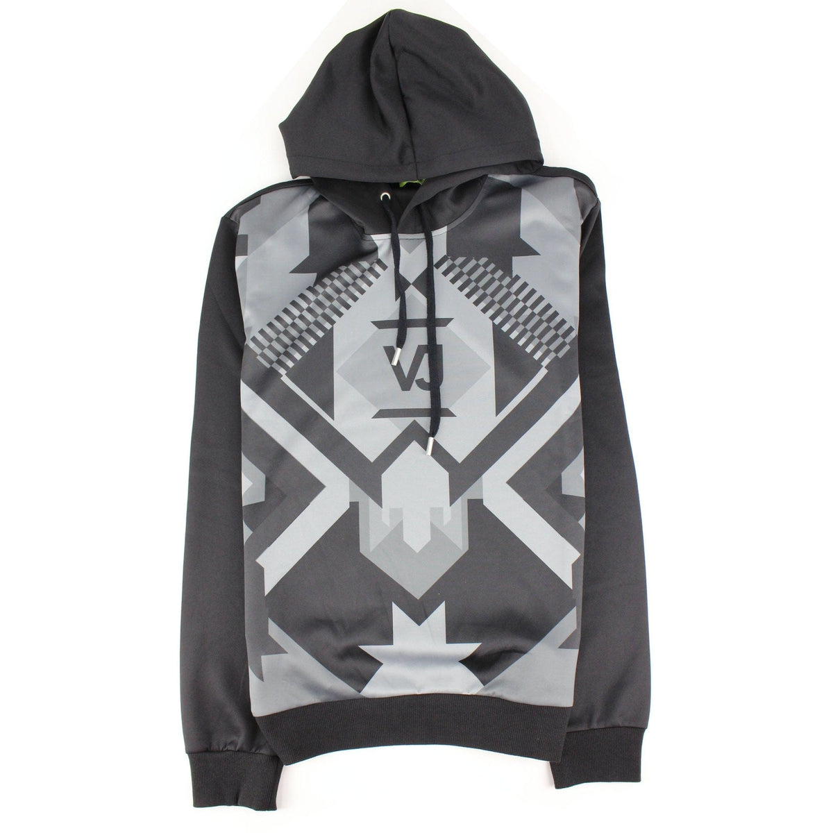 Versace Jeans Geometric Hoodied Sweatshirt Black