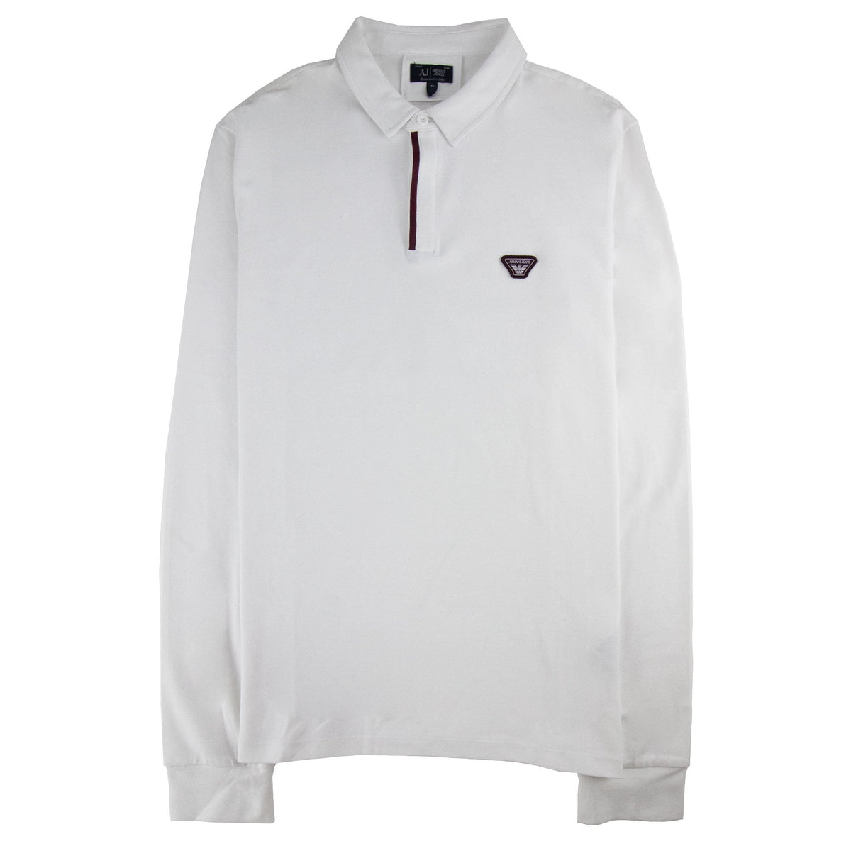 Armani Jeans Eagle Logo L/s Polo White