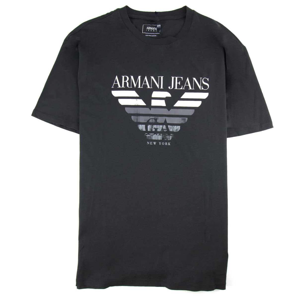 Armani Jeans Eagle Logo New York T Shirt Black
