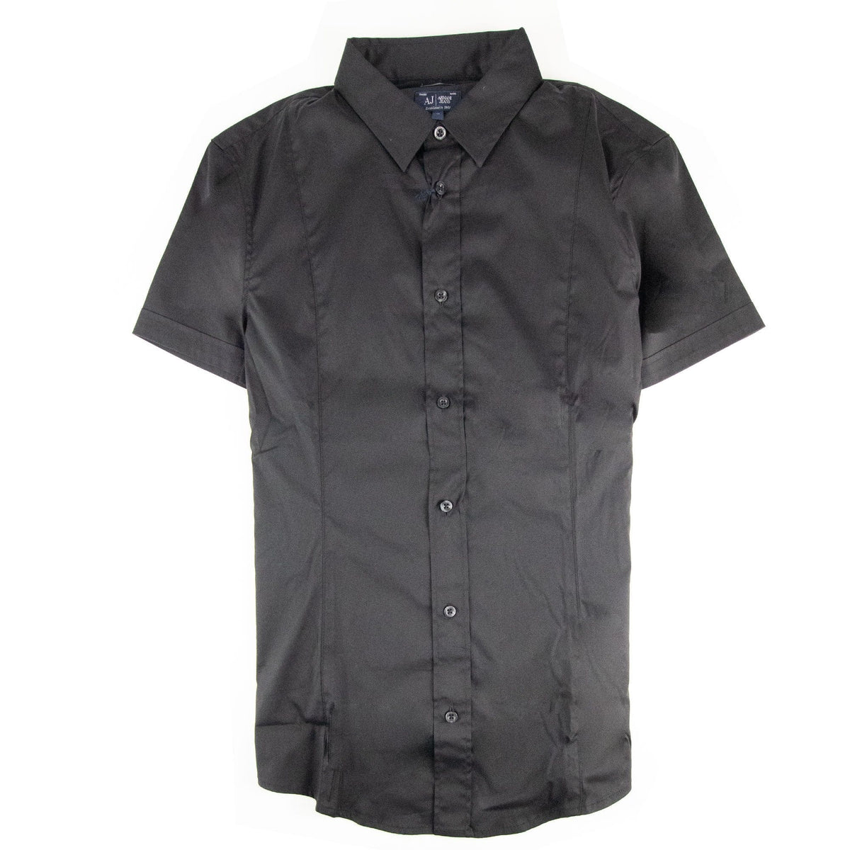 Armani Jeans Collar Aj Logo S/s Shirt Black