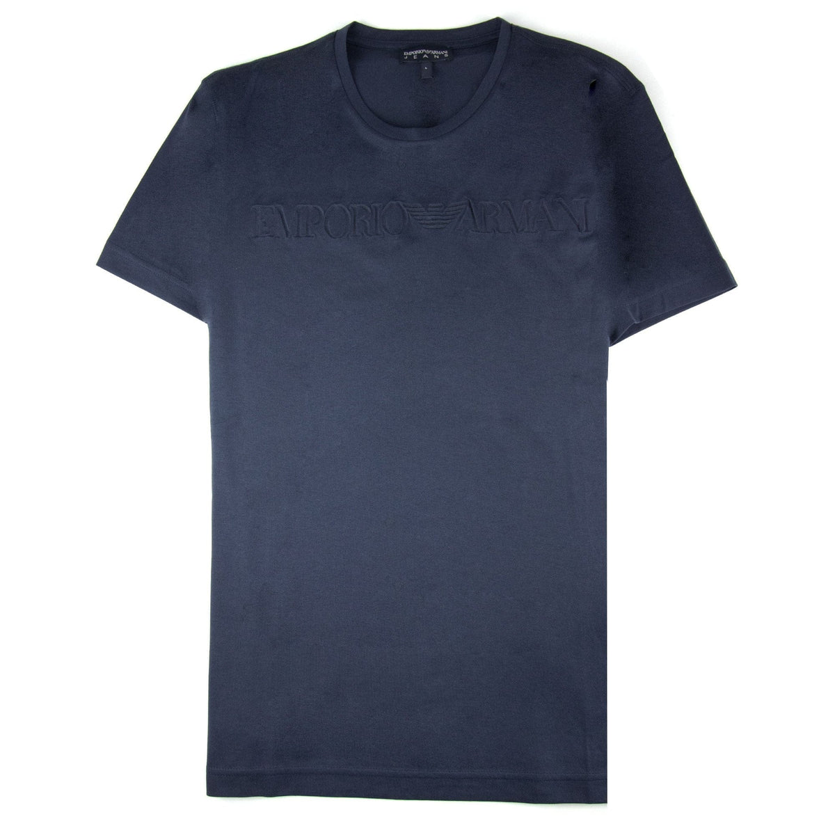Emporio Armani Embossed Logo S/s T Shirt Navy Blue