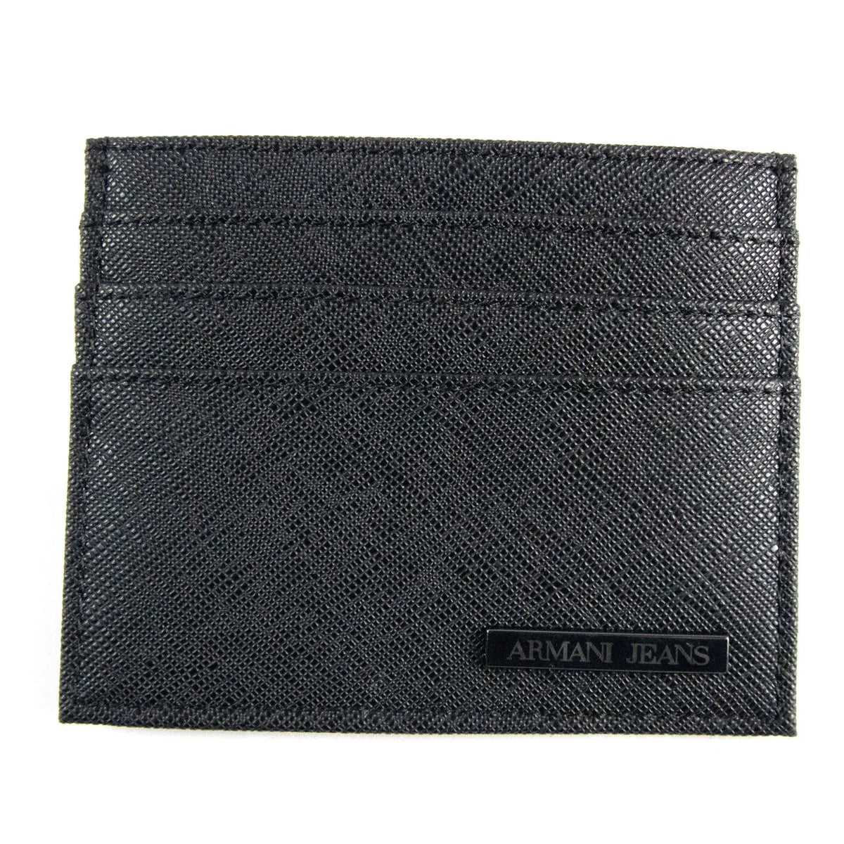 Armani Jeans Metal Logo Card Holder Black
