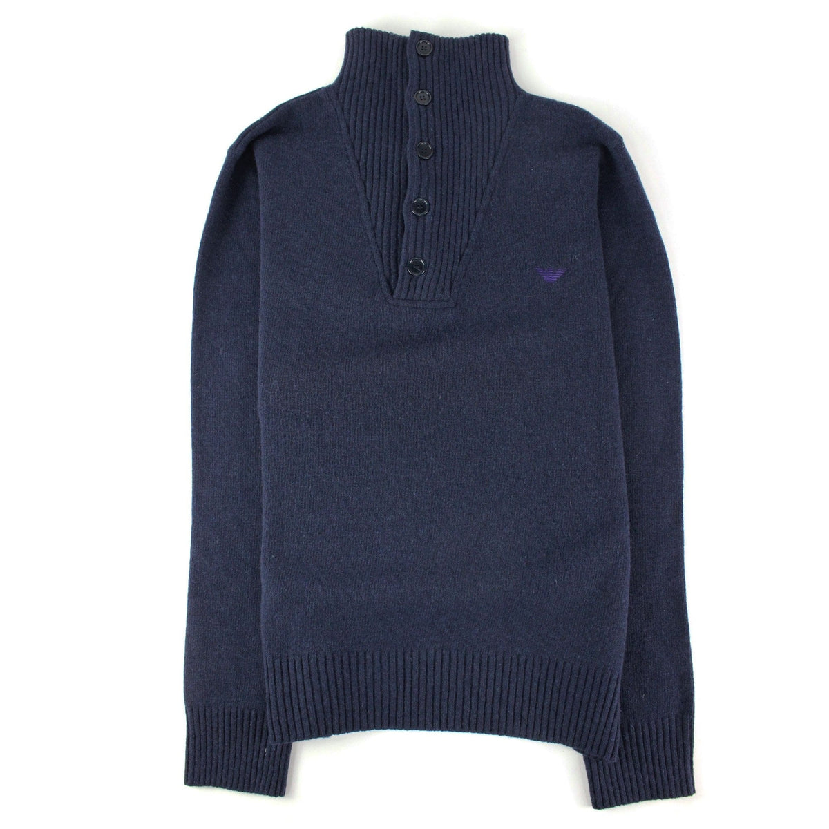 Emporio Armani 5 Button Knitted Cardigan Navy Blue