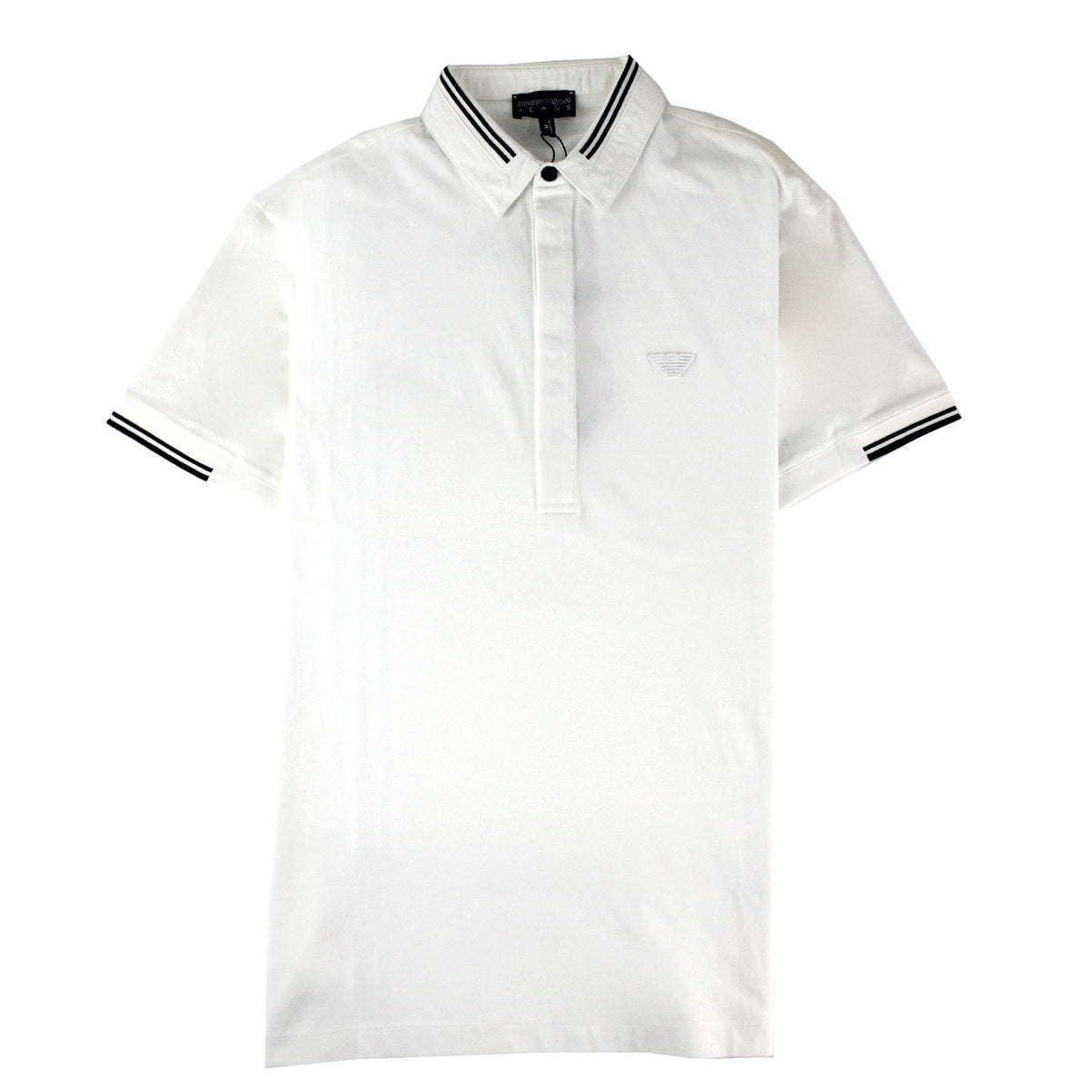 Emporio Armani Hidden Placket S/s Polo Bianco Ottico